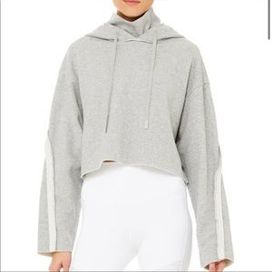 Alo gray effortless cropped hoodie